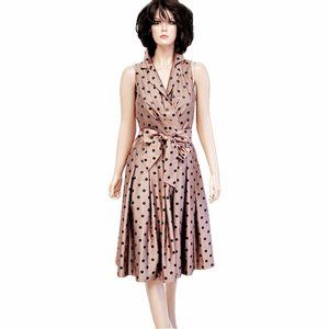 Jessica Howard Polka-Dot Surplice Bodice Dress